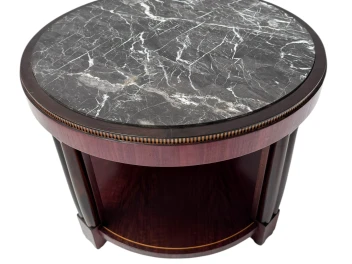 French Art Deco Coffee Table or Cocktail Table with Marble Top, 1930s